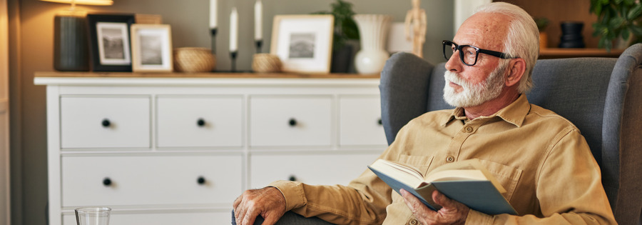 Man holding book